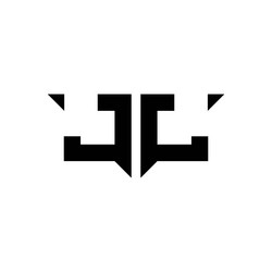 Jj initial monogram logo circle rounded Royalty Free Vector