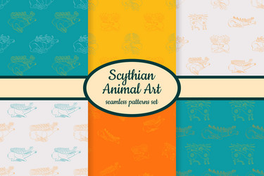 Patterns with ancient scythian art vector