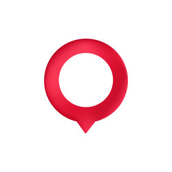 red location pin icon with circular shape vector image