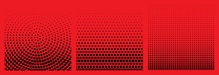 set of dotted wave oblique smooth pixelated lines vector image