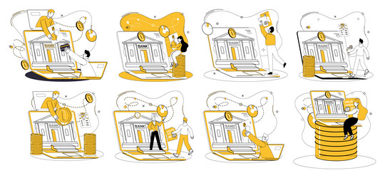 efficient online banking with digital transactions vector image