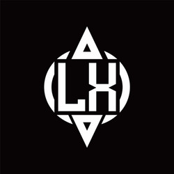 lx logo with circle rounded combine triangle top vector image