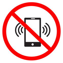 No calling label on white background mobile phone vector