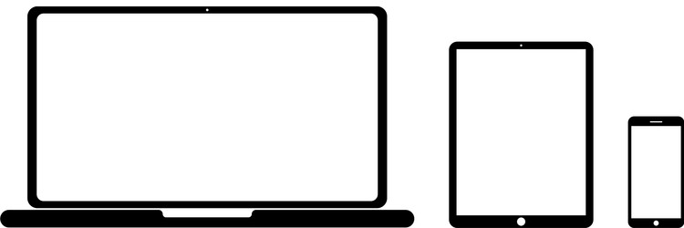 set devices on white background computer vector image