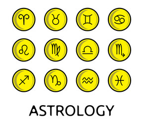 zodiac button collection vector