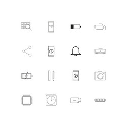 devices linear thin icons set outlined simple vector image