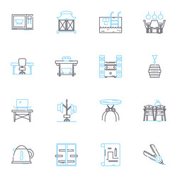 Graphic architecture linear icons set design vector