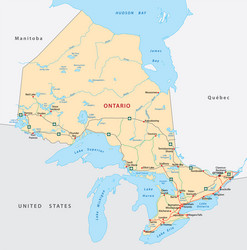 Canada administrative political and road map Vector Image