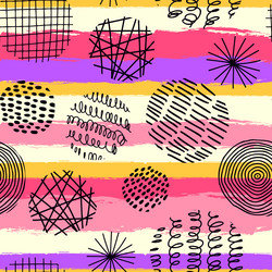 seamless pattern with round textured elements vector image