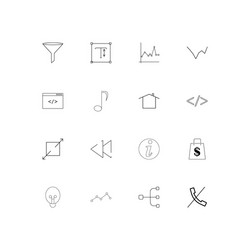 Web linear thin icons set outlined simple vector