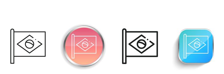brazil flag icon thin linear regular and button vector image
