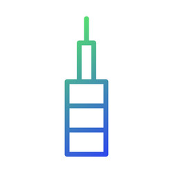 gradient outline of a tower building icon design vector image