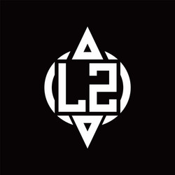 lz logo with circle rounded combine triangle top vector image