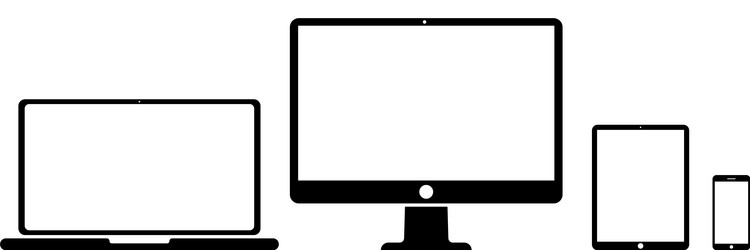 set devices on white background computer vector image