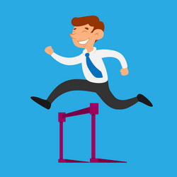 Businessman jump over obstacle vector