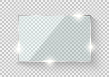 Glass frame rectangle reflection transparent vector