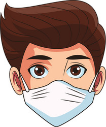 Man using face mask head character vector