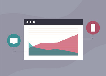 mobile vs desktop usage statistics data vector image