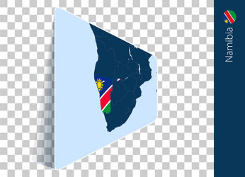 namibia map and flag on transparent background vector