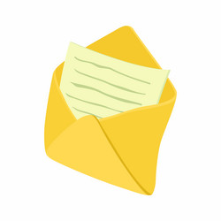 Open Envelope with Notepad vector image