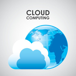 cloud computing over background vector image