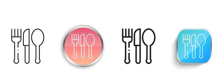cutlery icon thin linear regular and button style vector image