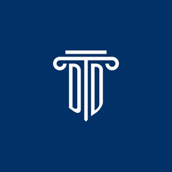 dd initial logo monogram with simple pillar icon vector image