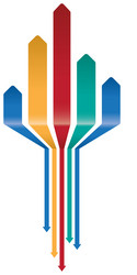 Dynamic Multicolored Arrow Background vector image