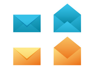 Envelope Mail Icons - Open & Closed vector image