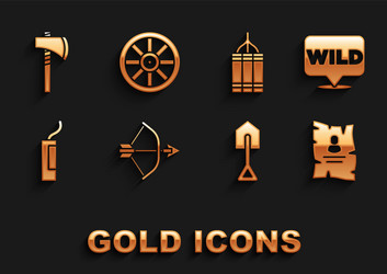 set bow and arrow in quiver pointer to wild west vector image