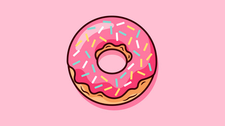 sweet and tasty donut vector