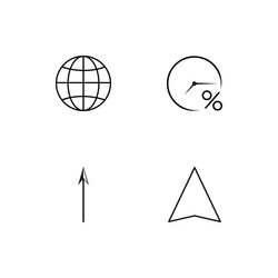 time linear icons set simple outline vector image