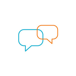 two speech bubbles icon thin line for web vector image