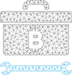 bitcoin toolbox mesh carcass model vector image