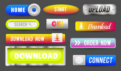 collection of web buttons elements set vector image