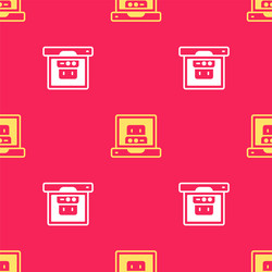 yellow creating robot icon isolated seamless vector image