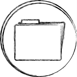 blurred silhouette circular frame with folder icon vector image