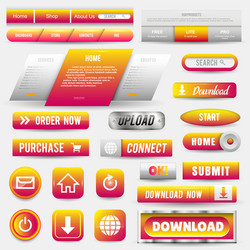 collection of web buttons elements set vector image