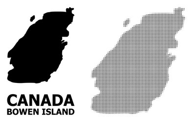 halftone pattern and solid map bowen vector image