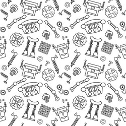 Robot Gears and Mechanical Parts Pattern vector image