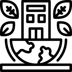 sustainable architecture linear style icon design vector image