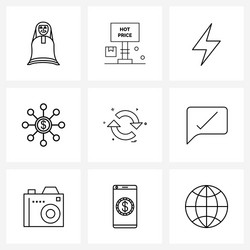 Ui set 9 basic line icons refresh user vector