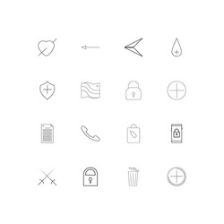Web linear thin icons set outlined simple vector