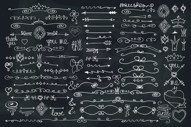 Chalkboard Doodle Border Arrows Vector Image