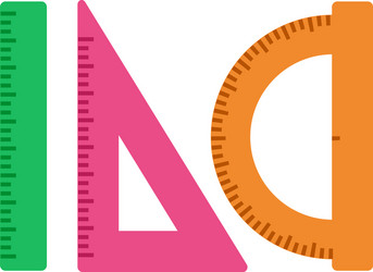 Geometry Tools - Ruler, Protractor, Triangle vector