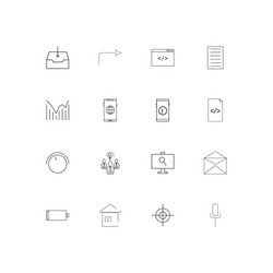 internet of things linear thin icons set outlined vector image