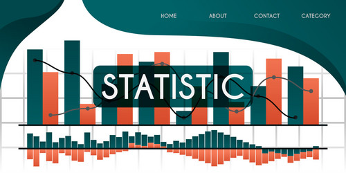 Learn more about statistics and charts vector