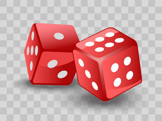 Red Dice Set on Transparent Background vector image