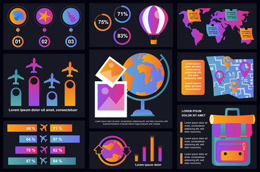 set of infographic elements data visualization vector image