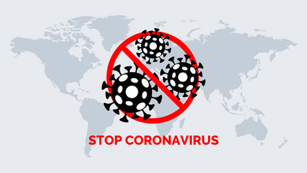 Stop coronavirus banner concept crossed vector